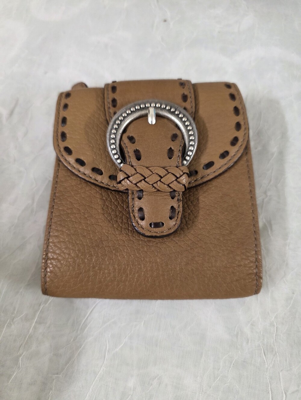 Brighton Tan Leather Buckle Accent Women's Wallet